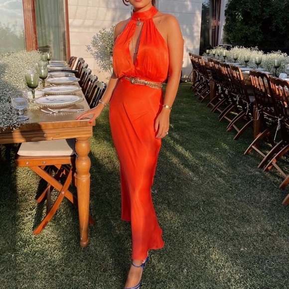 ZARA Satin Effect Halter Dress - Picture 8 of 11